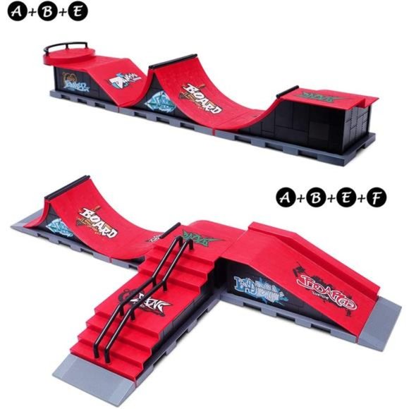 Finger Skateboards, Mini Finger Toy Skateboard Park Ramp Kit Fingerboard - Picture 2 of 5